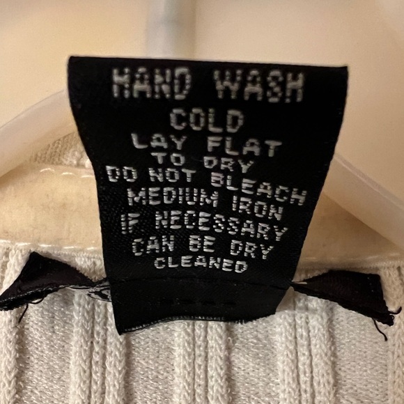 Cream long sleeve top with faux button front - Picture 6 of 6